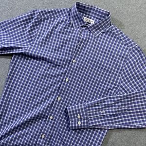 Peter Millar Summer Comfort Shirt Mens Small S Blue Purple Plaid Morden Poplin